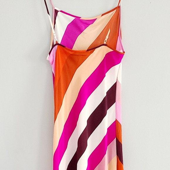 Diane Von Furstenberg Striped Silk Slip Dress S - Picture 4 of 5